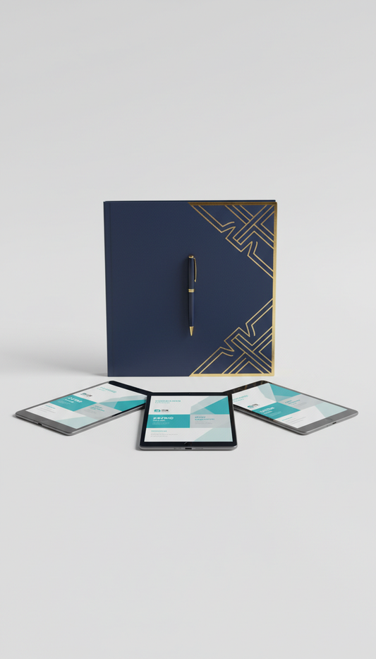 Bespoke Presentation Folder with Gold-Accented Pen